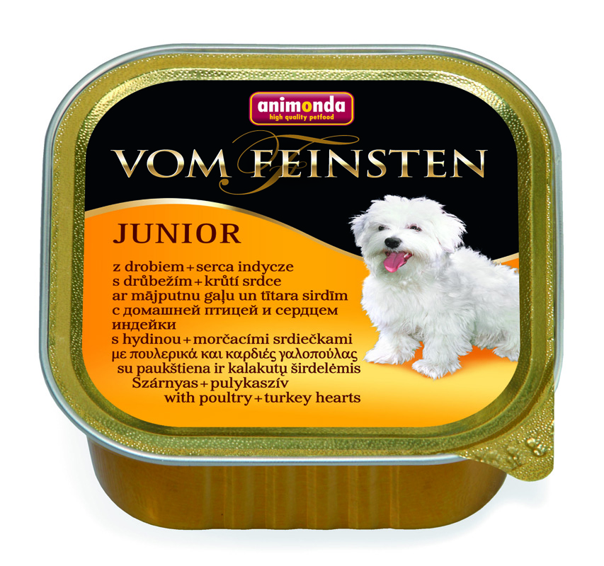 Animonda Vom Feinsten Junior консервы для щенков старше 1 месяца, с мясом домашней птицы и сердцем индейки, 150 г