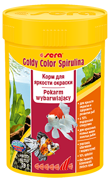 

Sera Goldy Color Spirulina корм для золотых рыбок для интенсивного окраса, 100 мл