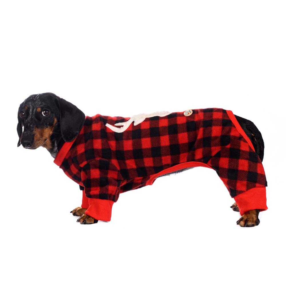 

Rurri Костюм для собак красный клетчатый Олень XS