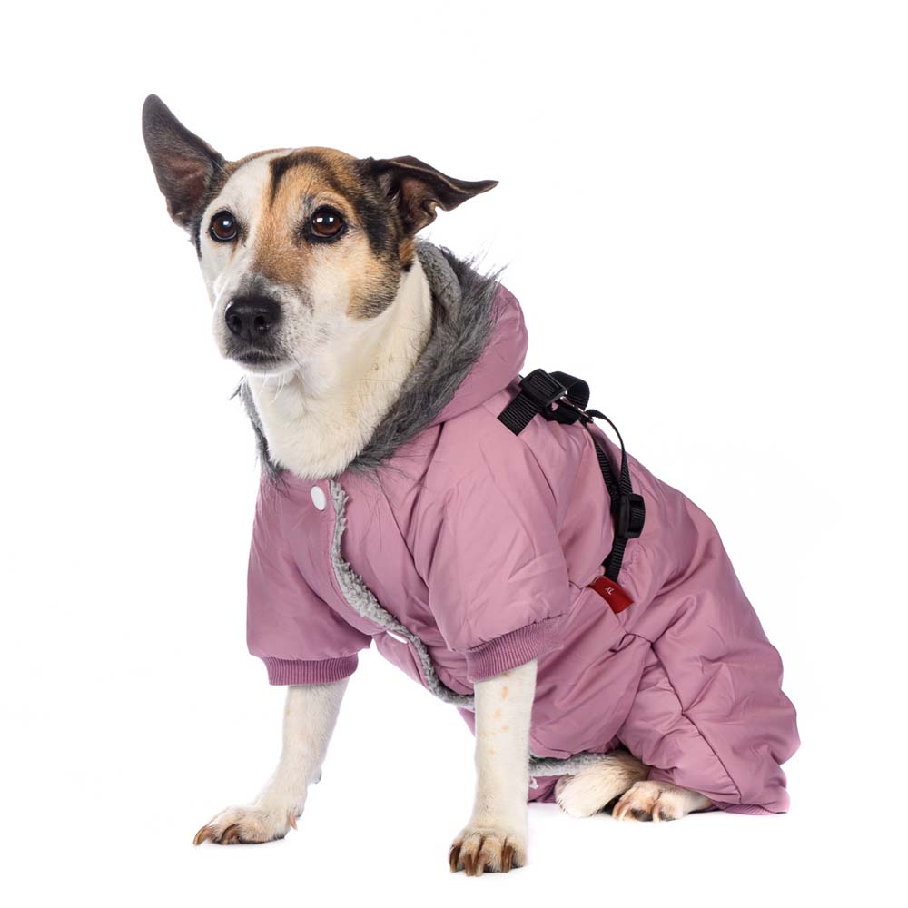 

Petmax Комбинезон со шлейкой и капюшоном фиолетовый девочка S