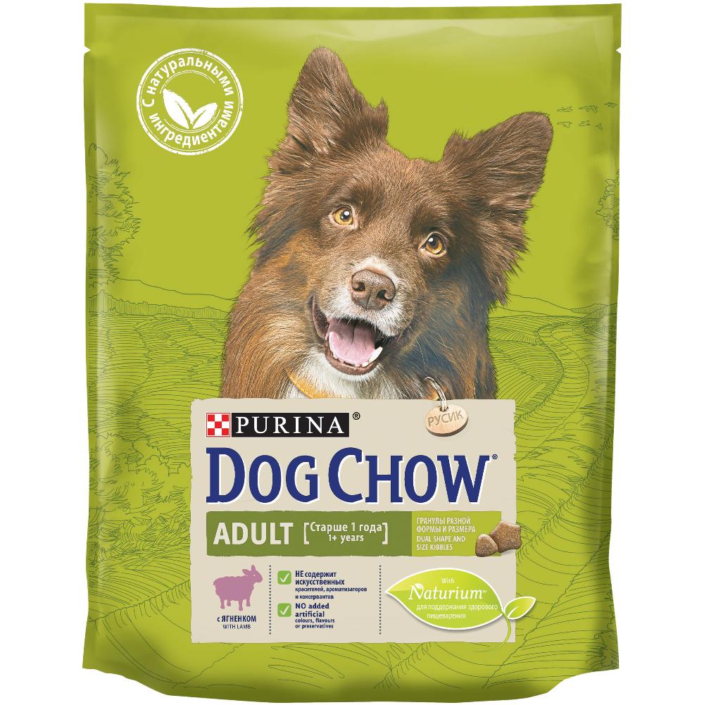 Dog Chow Сухой корм для взрослых собак, с ягненком, 800 г