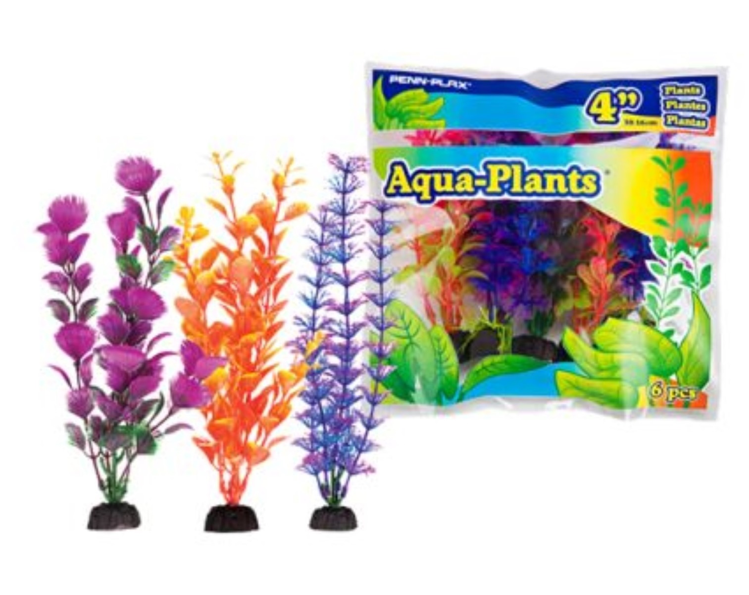 Penn Plax Растение AQUA-PLANTS 20см с грузом цветное 6шт/уп