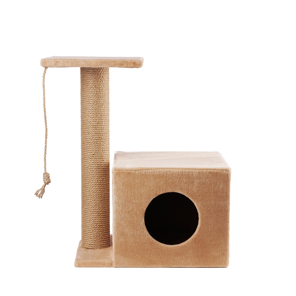 Домоседы Дом-когтеточка с джутом для кошек Куб Фрилансер, 55х36х64, 10 см, бежевый 