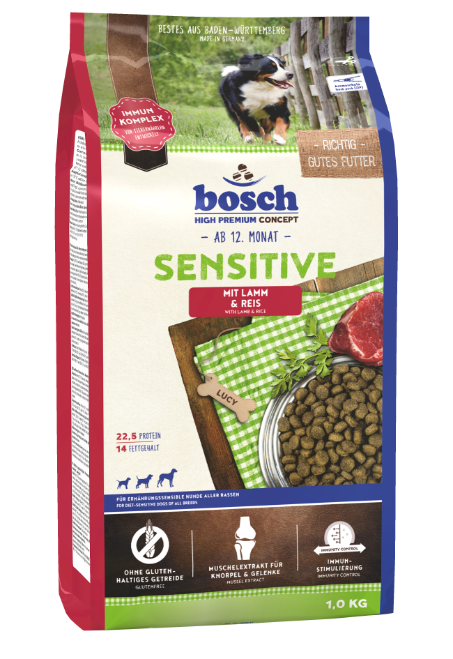 Bosch Sensitive корм для собак, склонных к аллергии, с ягненком и рисом, 1 кг