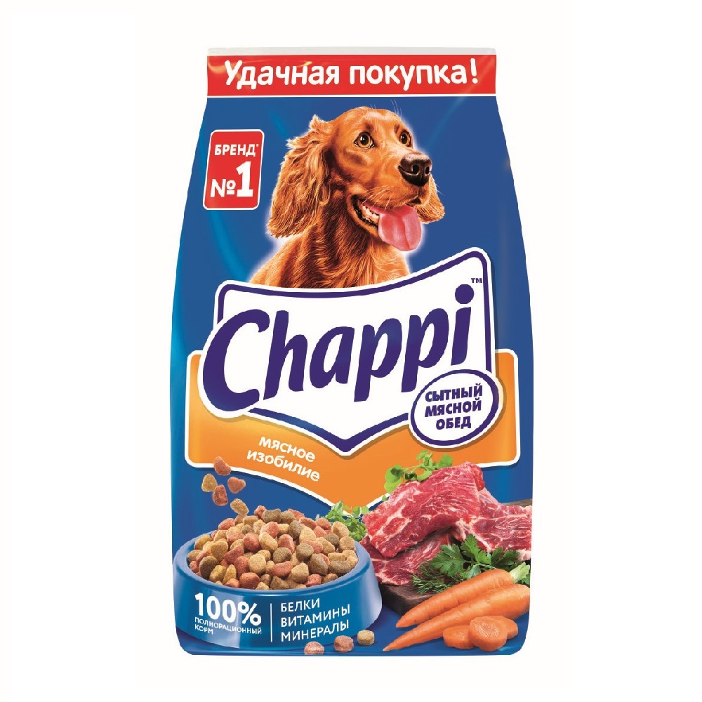Chappi Сухой корм для собак всех пород Мясное изобилие, с овощами и травами, 2,5 кг