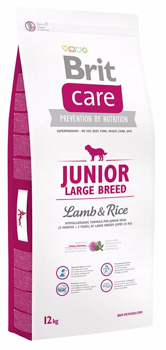 

Brit Care Junior Large Breed корм для собак (3 месяца - 2 года) крупных пород (более 25 кг), с ягненком и рисом, 12 кг