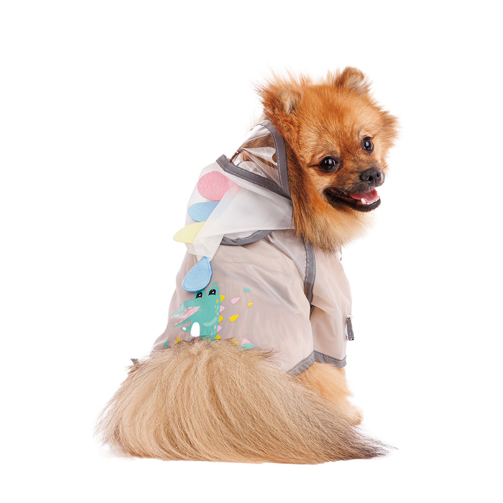 Petmax Дождевик для собак с капюшоном S прозрачный (унисекс)