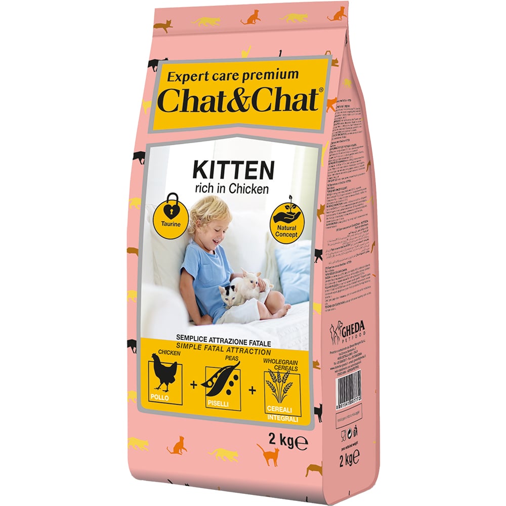 Chat&Chat Kitten Сухой корм для котят, с курицей, 2 кг