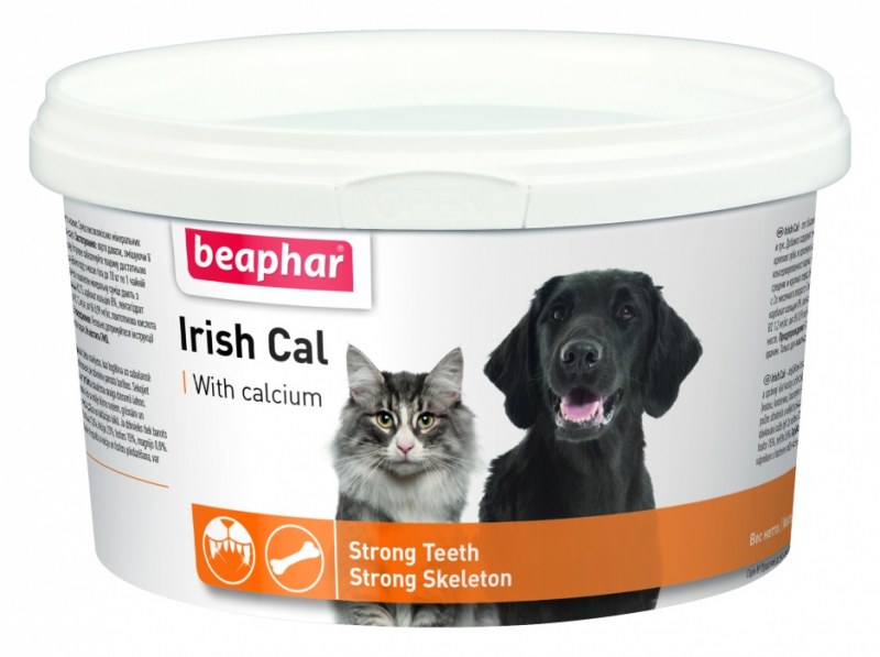 Beaphar Минеральная смесь с солями кальция для собак и кошек Irish Cal, 250 г