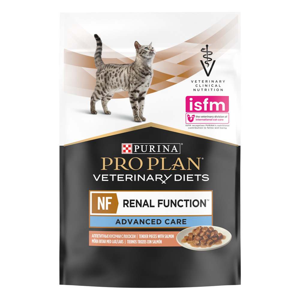 PRO PLAN® Veterinary Diets Veterinary Diets NF Renal Function влажный корм для взрослых кошек для поддержания функции почек при хронической почечной недостаточности, с лососем, в соусе, 85 г