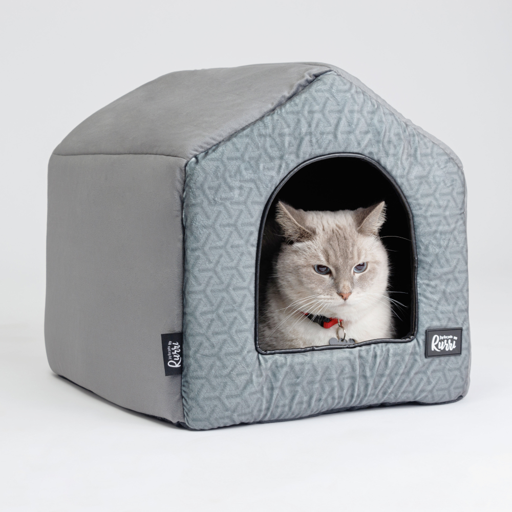 Rurri Дом-трансформер для кошек и собак, 41х38х36 см, серый