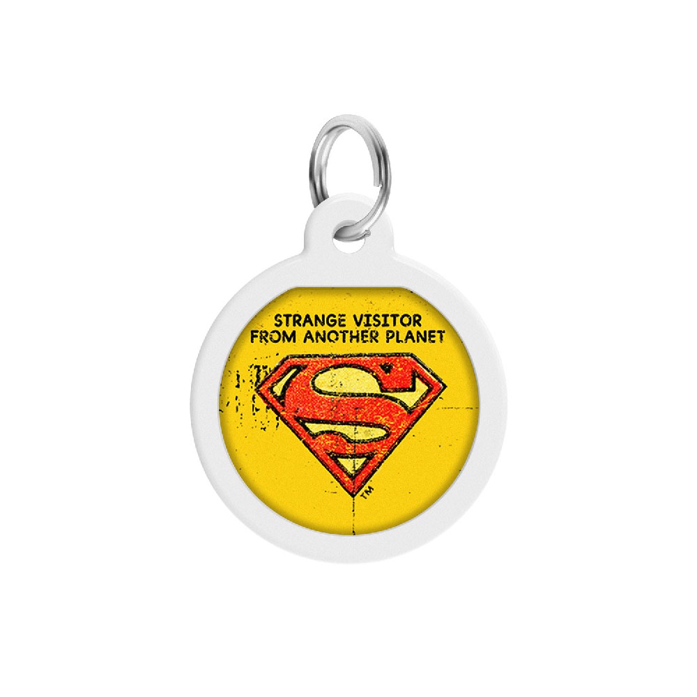 

Wau Dog Адресник Smart ID с QR паспортом, премиум, рисунок Супермен винтаж, диаметр 25 мм