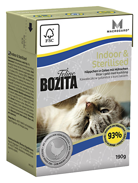 Bozita Funktion Indoor and Sterilised влажный корм для домашних/стерилизованных кошек, 190 г