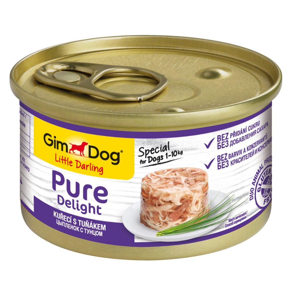 GIMBORN GimDog Pure Delight Консервы для собак из цыпленка с тунцом, 85 г
