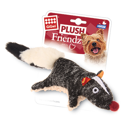 GiGwi Игрушка для собак Plush Friendz Скунс с пищалкой 9 см