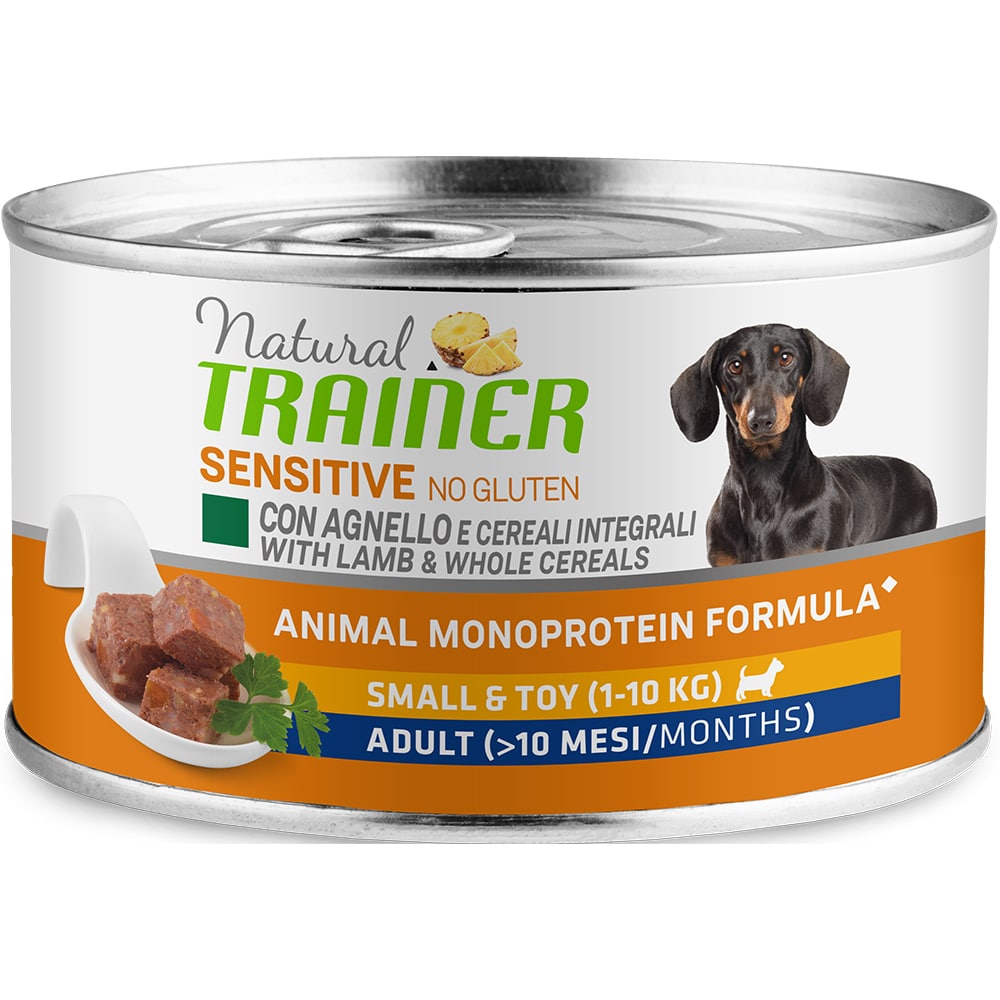 Trainer Natural No Gluten Mini Adult консервы для собак мелких пород, сягненком и рисом, 150 г
