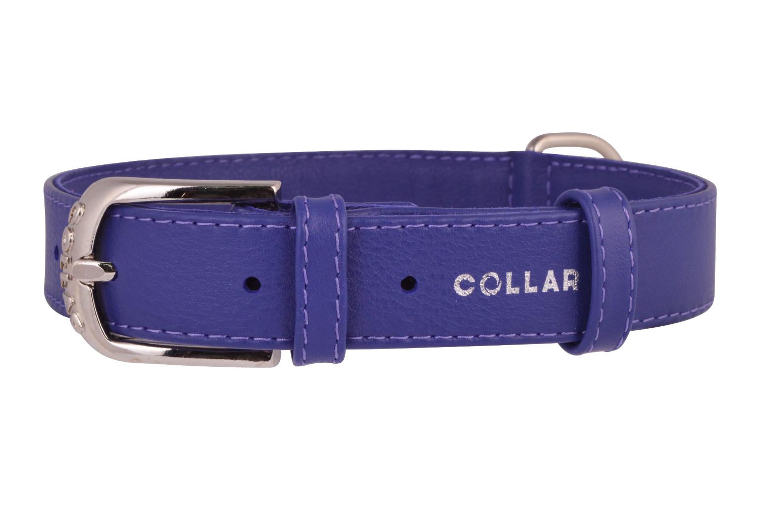 Wau Dog Ошейник CoLLaR GLAMOUR без украшений (ширина 25мм, длина 38-49см)фиолетовый