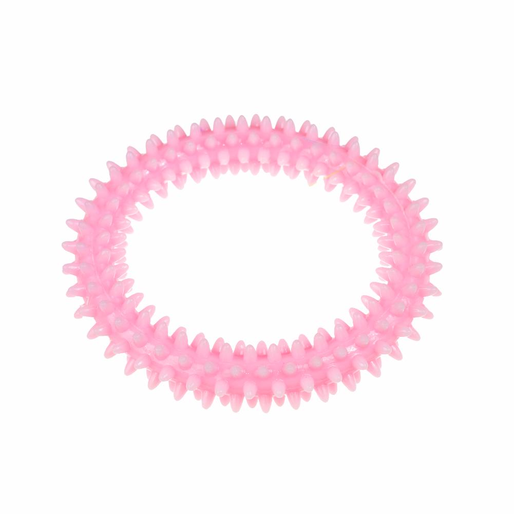 Petmax Игрушка для собак Кольцо массажное, розовое, 11 см 