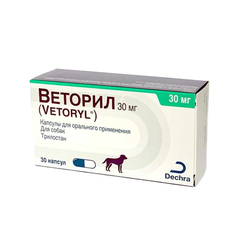 Dechra Веторил Таблетки для облегчения синдрома и болезни Кушинга у собак, 30 мг, 30 таблеток