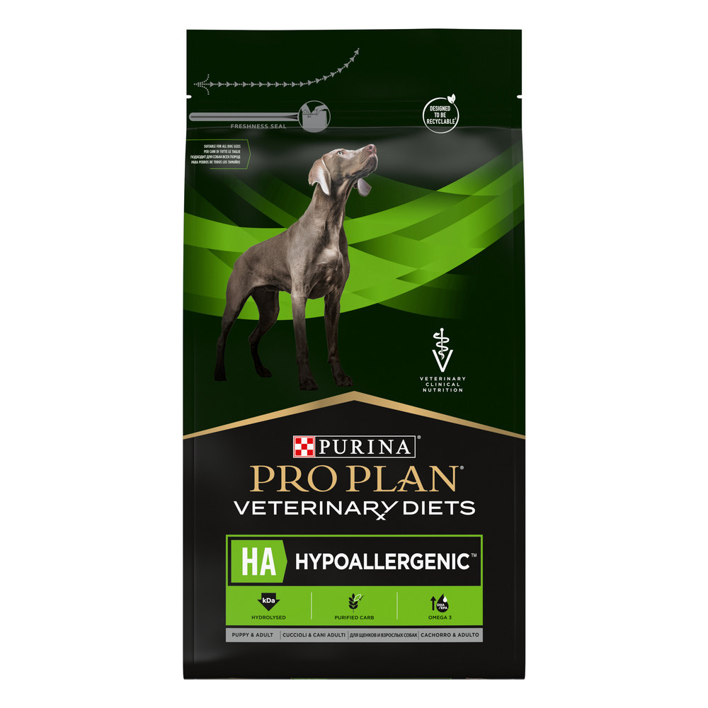 

PRO PLAN® Veterinary Diets Veterinary Diets HA Hypoallergenic Сухой корм для снижения пищевой непереносимости ингредиентов и питательных веществ у взрослых собак, 3 кг