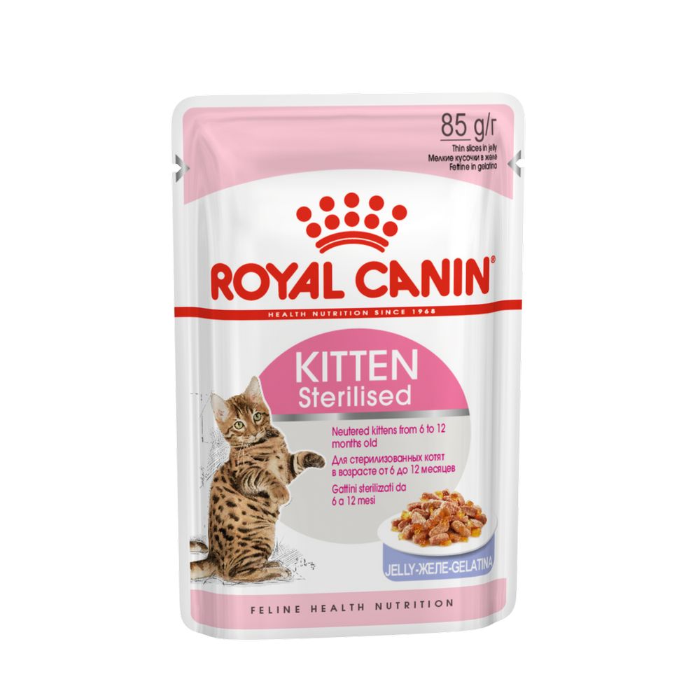 

Royal Canin Kitten Sterilised нежные кусочки в желе для стерилизованных котят от 6 до 12 месяцев, 85 г