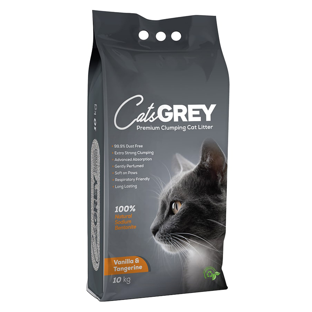 Cat's Grey Наполнитель комкующийся для кошек Vanilla&Tangerine, 10 кг