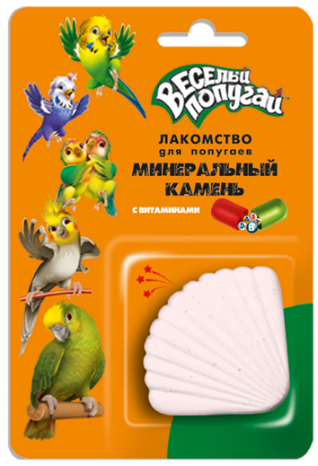 Зоомир лакомство Минеральный камень для попугаев Веселый попугай с витаминами