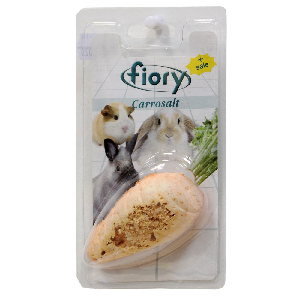 Fiory Carrosalt Био-камень для грызуновс солью в форме моркови, 65 г