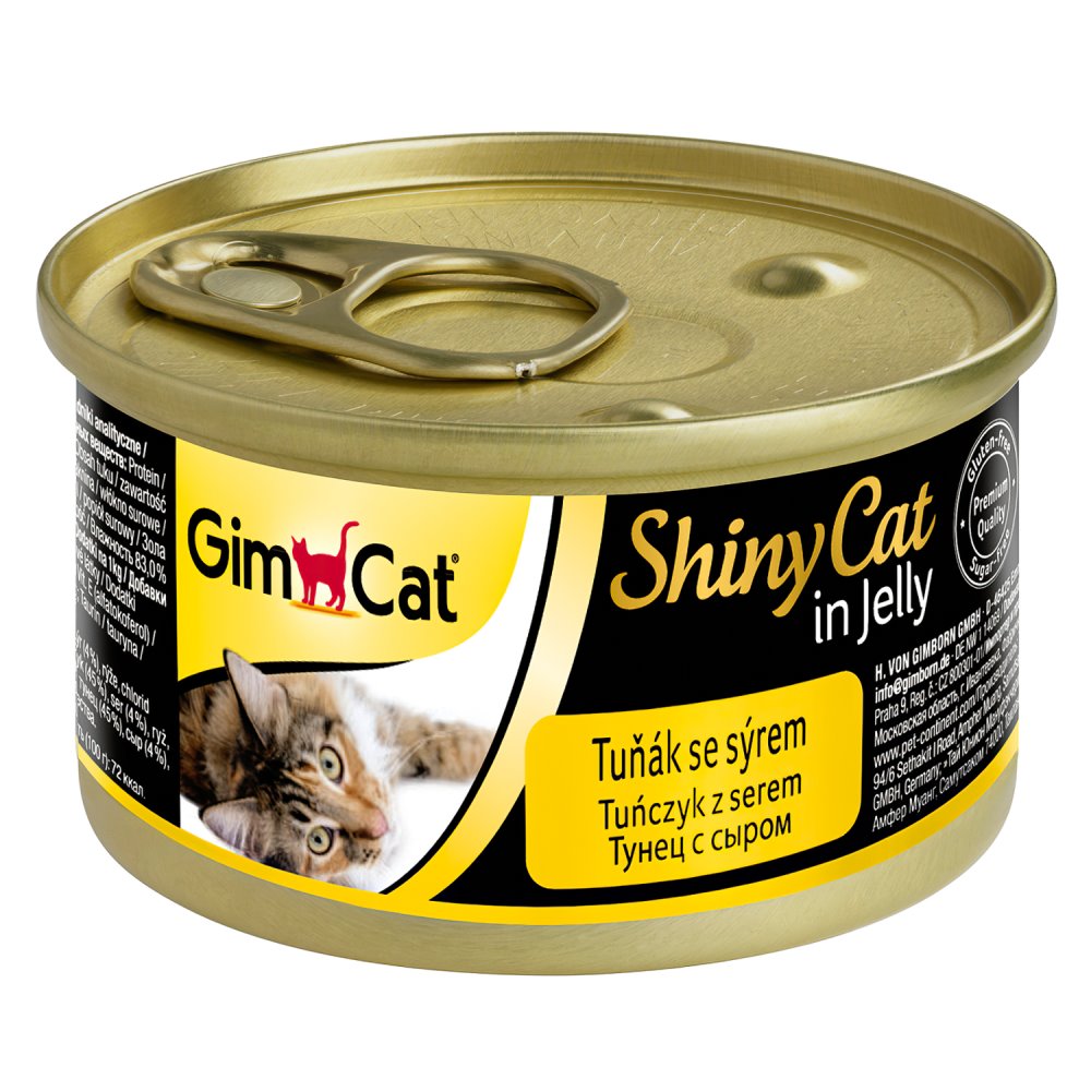GIMBORN GimCat ShinyCat Консервы для кошек из тунца с сыром, 70 г