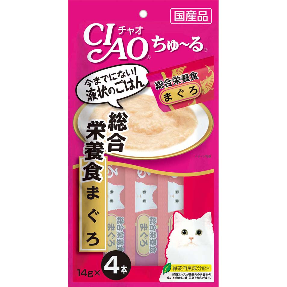 CIAO Лакомство-пюре для кошек Тунец магуро для поддержания здоровья, 56 гр.