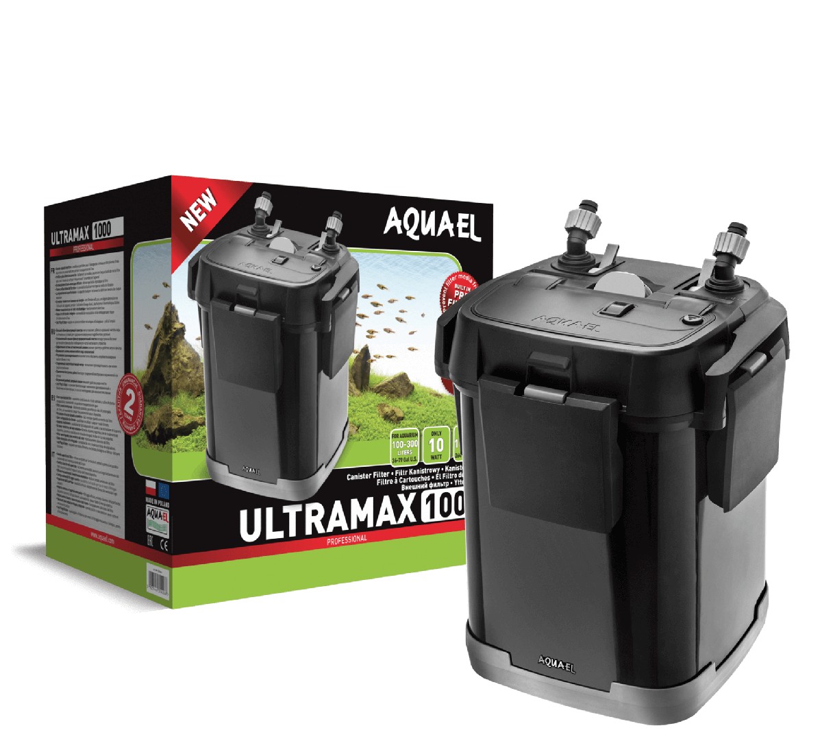 Aquael Фильтр внешний ULTRAMAX-1000 (до 300л, 3кассеты по 1,9л) 1000 л/ч, 10вт