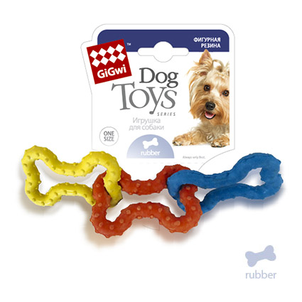 GiGwi Игрушка для собак Косточки (3 шт) резина 15 см
