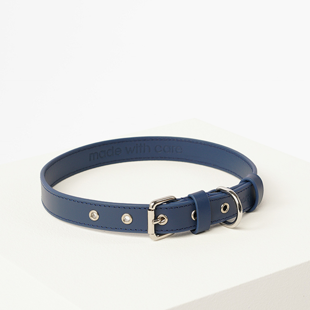 

Barq Кожаный ошейник - Oro Collar, M (32-38 см), Голубика