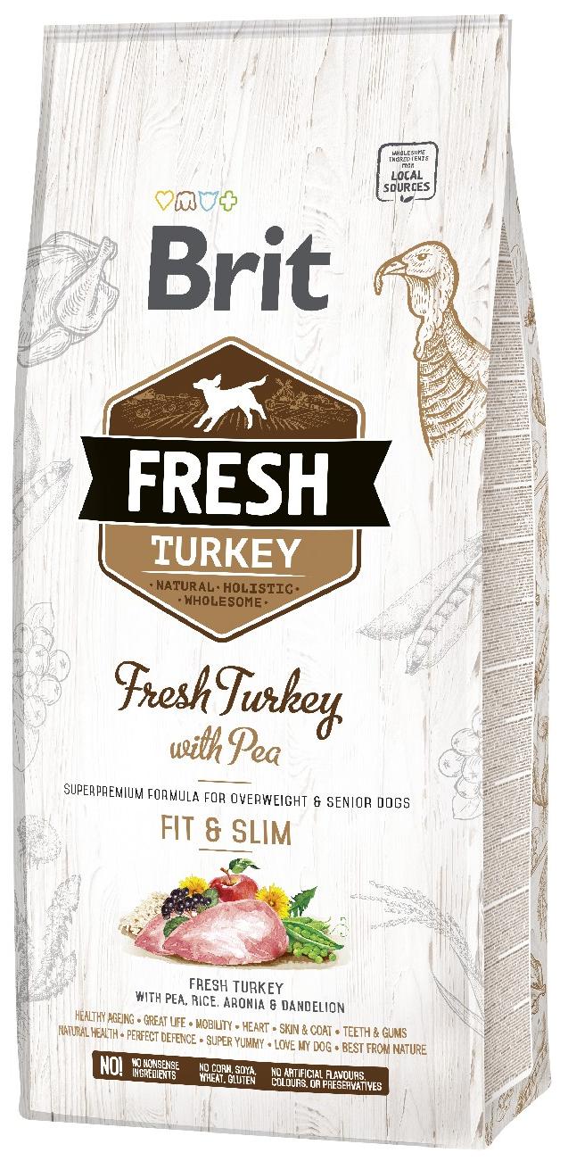 

Brit Fresh Turkey with Pea Adult Fit & Slim сухой корм для взрослых собак со сниженной активностью, со свежей индейкой и горошком, 12кг