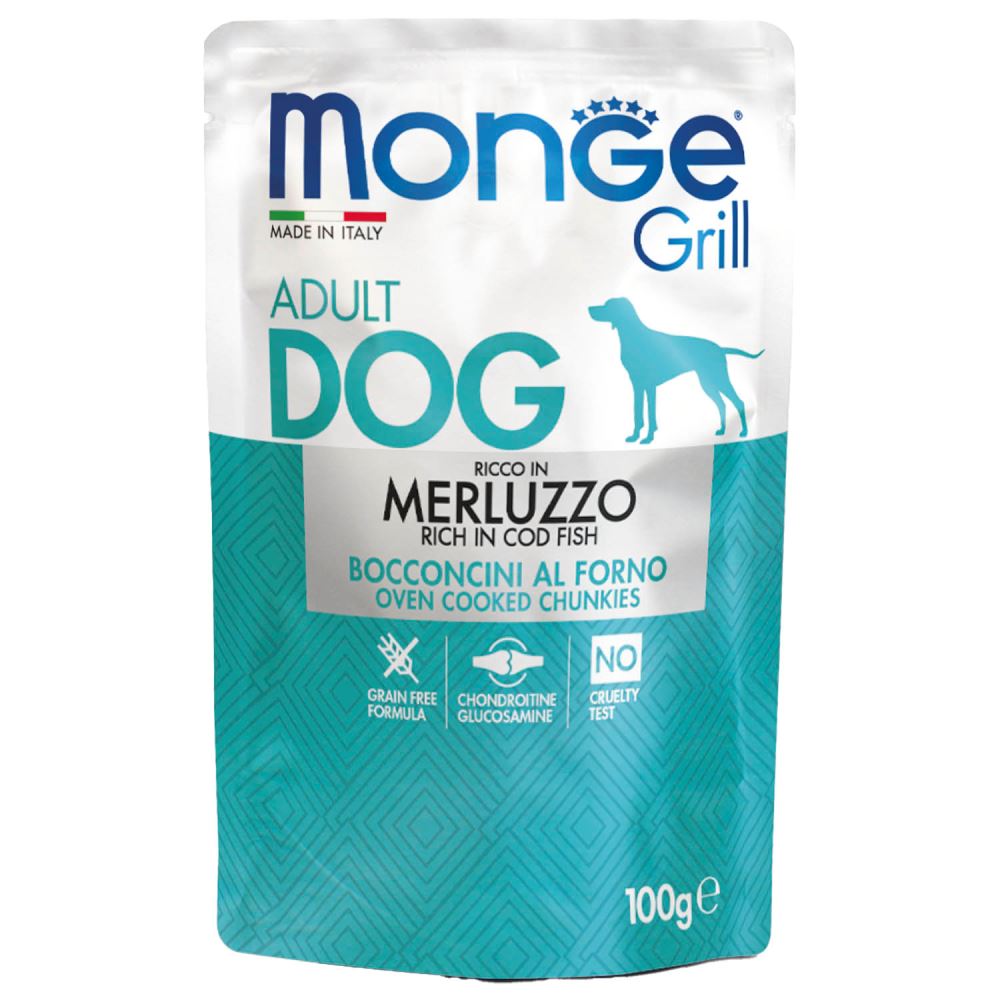 

Monge Dog Grill Merluzzo Pouch пауч для взрослых собак с треской, 100г