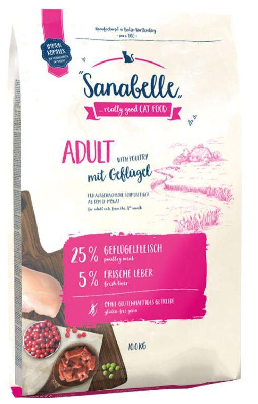 

Sanabelle Adult корм для взрослых кошек, с домашней птицей, 10 кг