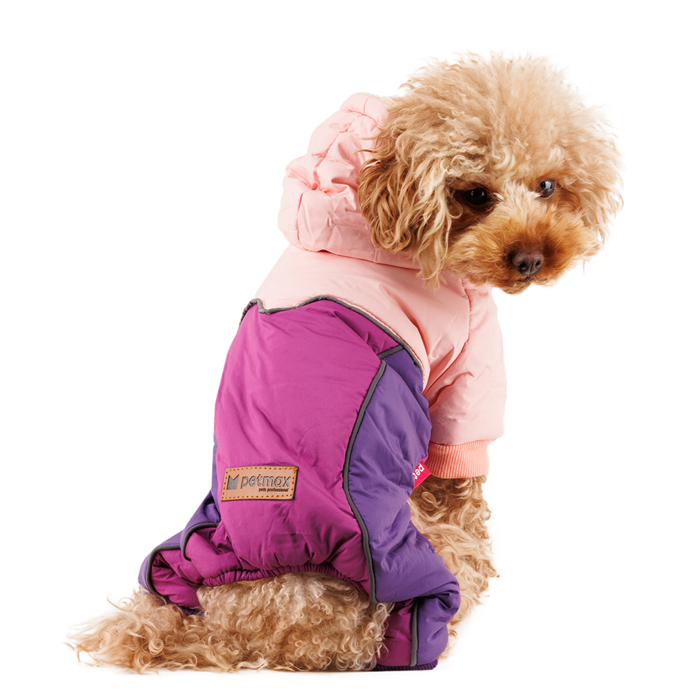 Petmax Комбинезон с капюшоном для собак 2XL фиолетовый (девочка)