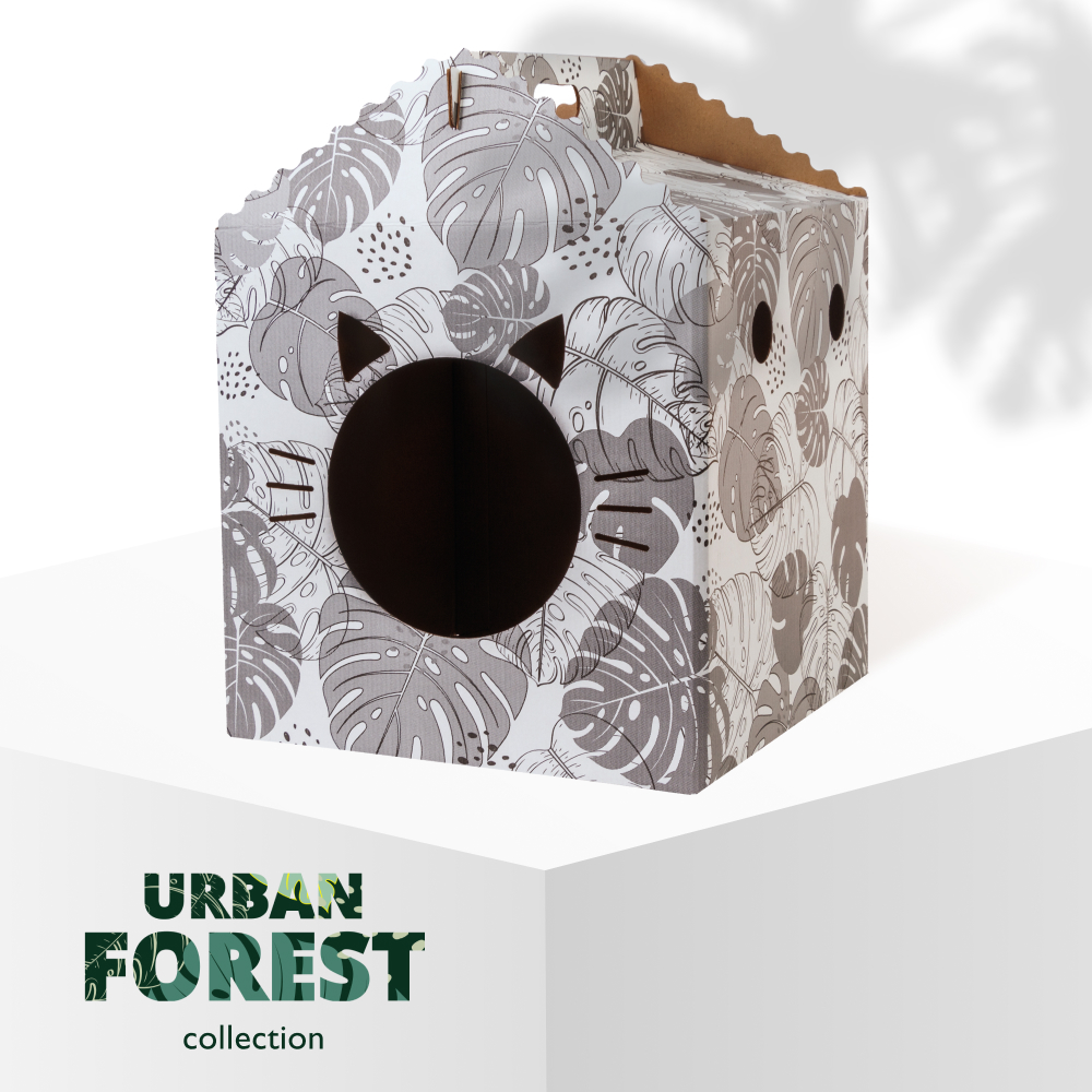 Rurri Домик из картона для кошек Urban forest, 35х35 см