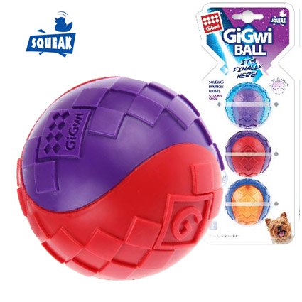 GiGwi Игрушка для собак Ball Три мяча с пищалкой (диаметр 5 см)