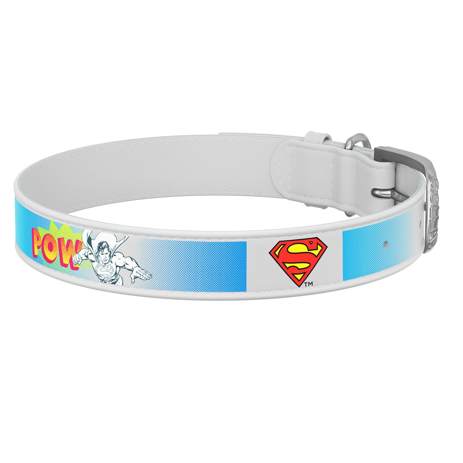

Wau Dog Ошейник WAUDOG Design с рисунком Супермен 2, премиум кожа, металлическаяпряжка (ширина 25 мм, длина 38-49 см) белый