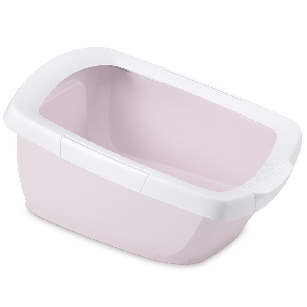 Imac Туалет глубокий с подножкой для кошек Funny, 62х49,5х33 см, светло-розовый