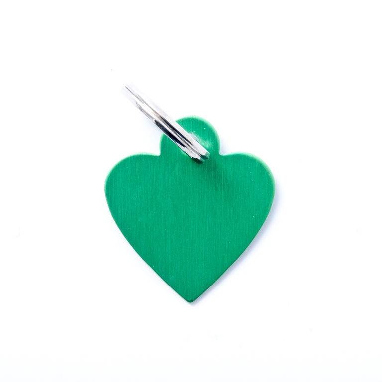 My family Basic Сердце адресник зеленый маленький