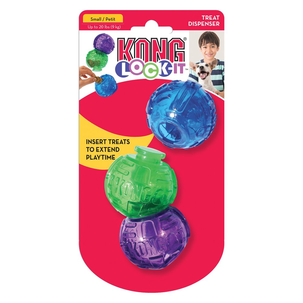 Kong Игрушка для собак Lock-It мячи для лакомств, 3шт.