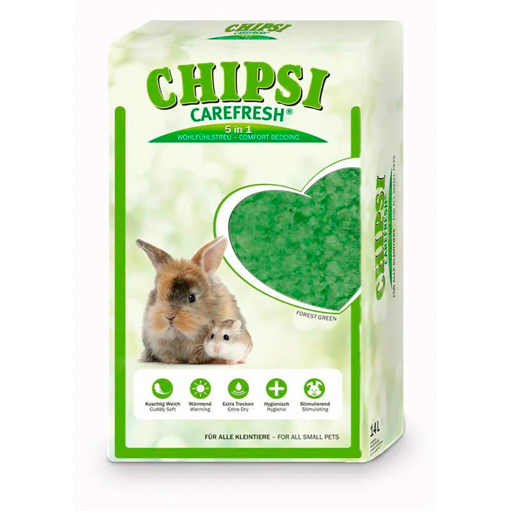 CareFresh Chipsi Forest Green Наполнитель зеленый для птиц и мелких домашних животных, 14 л