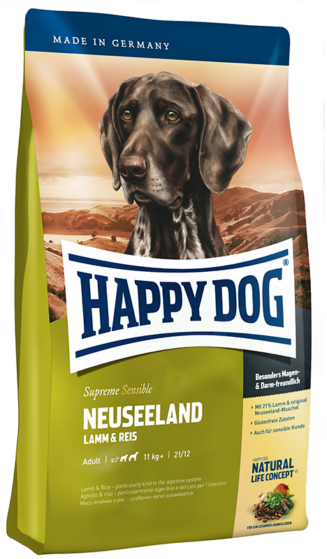 

Happy Dog Neuseeland корм для собак средних и крупных пород при чувствительном пищеварении, с ягненком и рисом, 4 кг