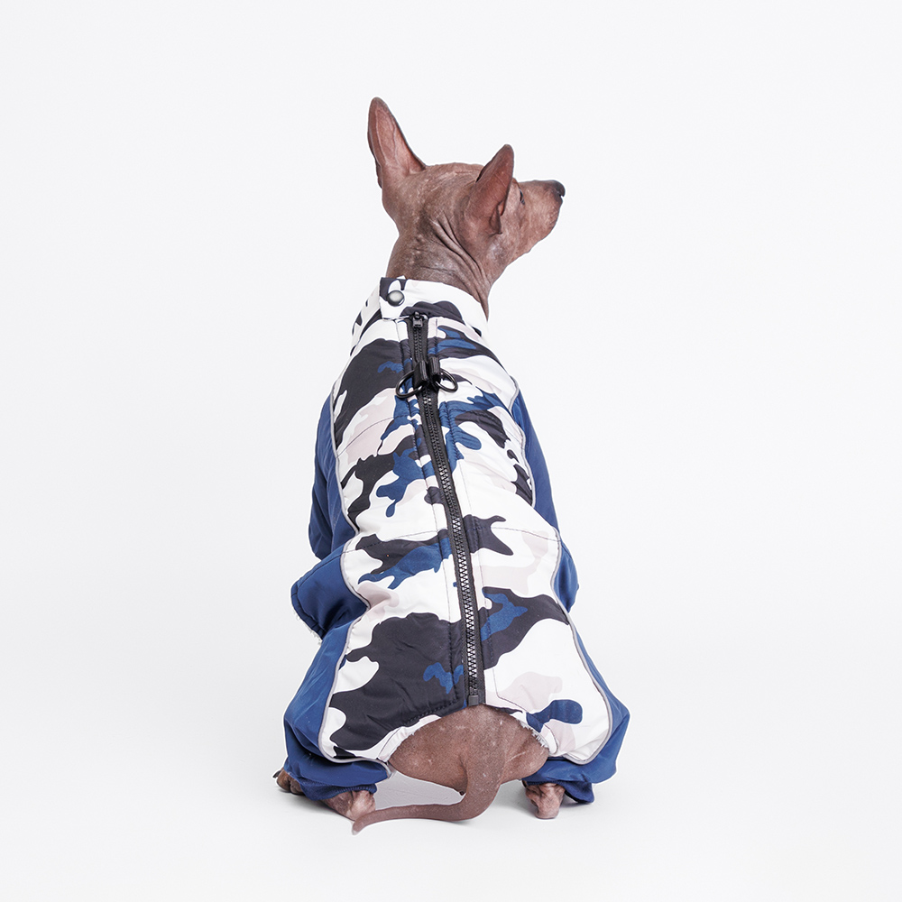 Petmax Комбинезон камуфляжный для собак, 2XL, черно-синий