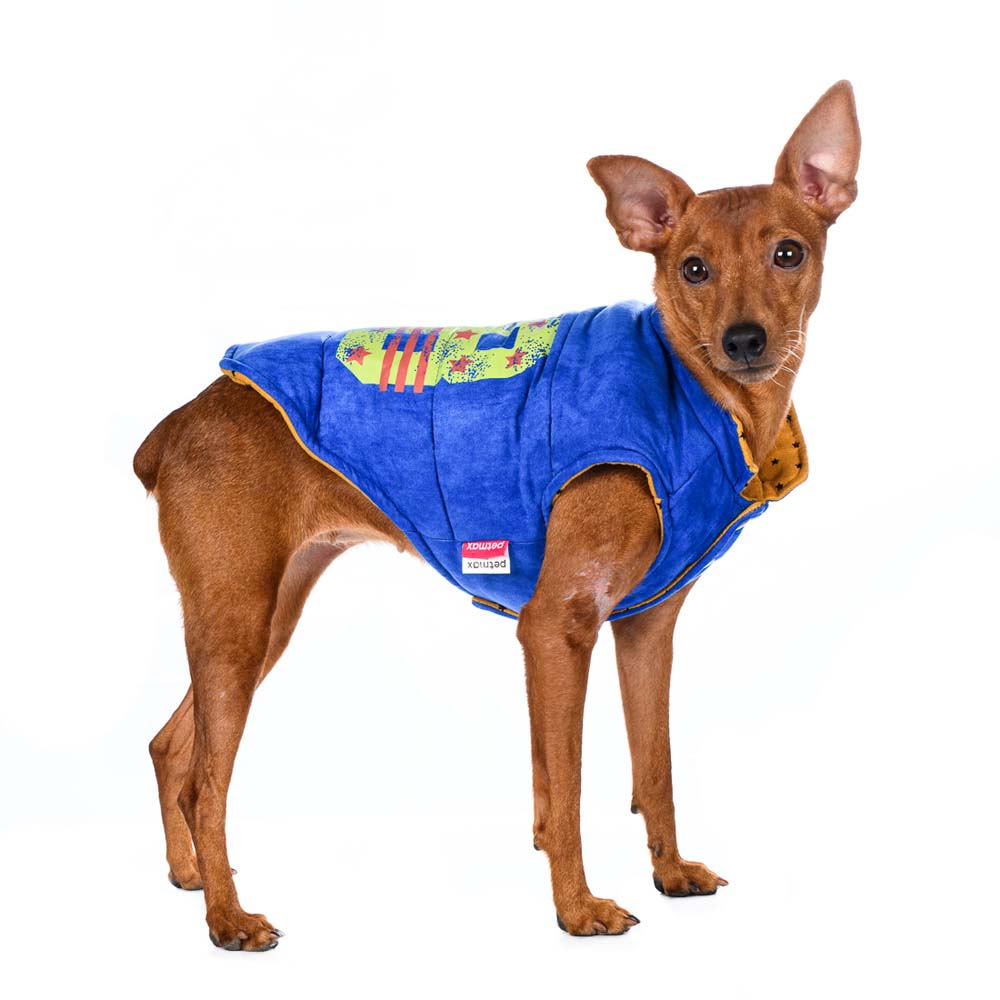 

Petmax Куртка для собак двухсторонняя синяя 68 L