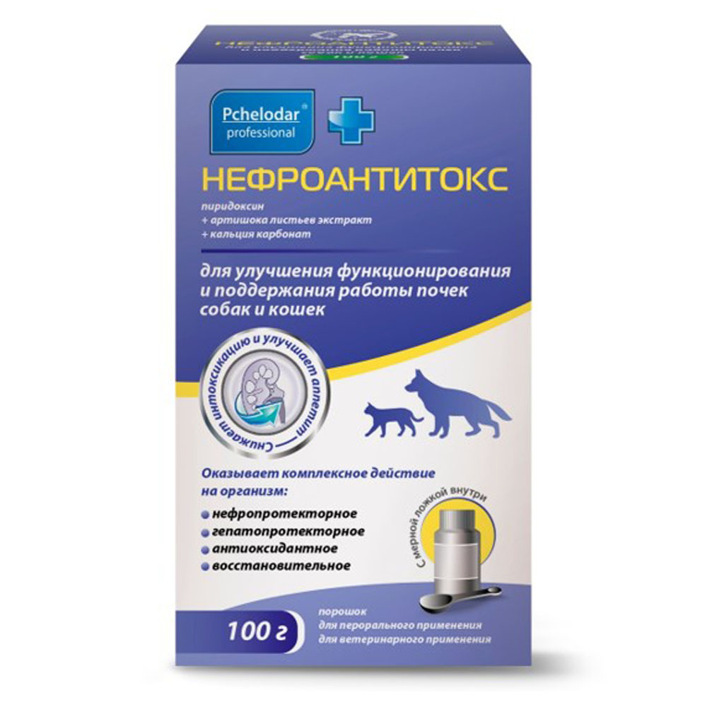 Pchelodar Нефроантитокс для улучшения функционирования и поддержания работы почек собак и кошек, 100г
