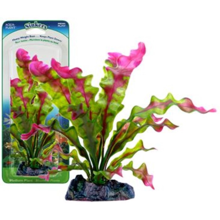 Penn Plax Растение для аквариума Фловеринг Крипт с грузом красно-зеленое 12 см
