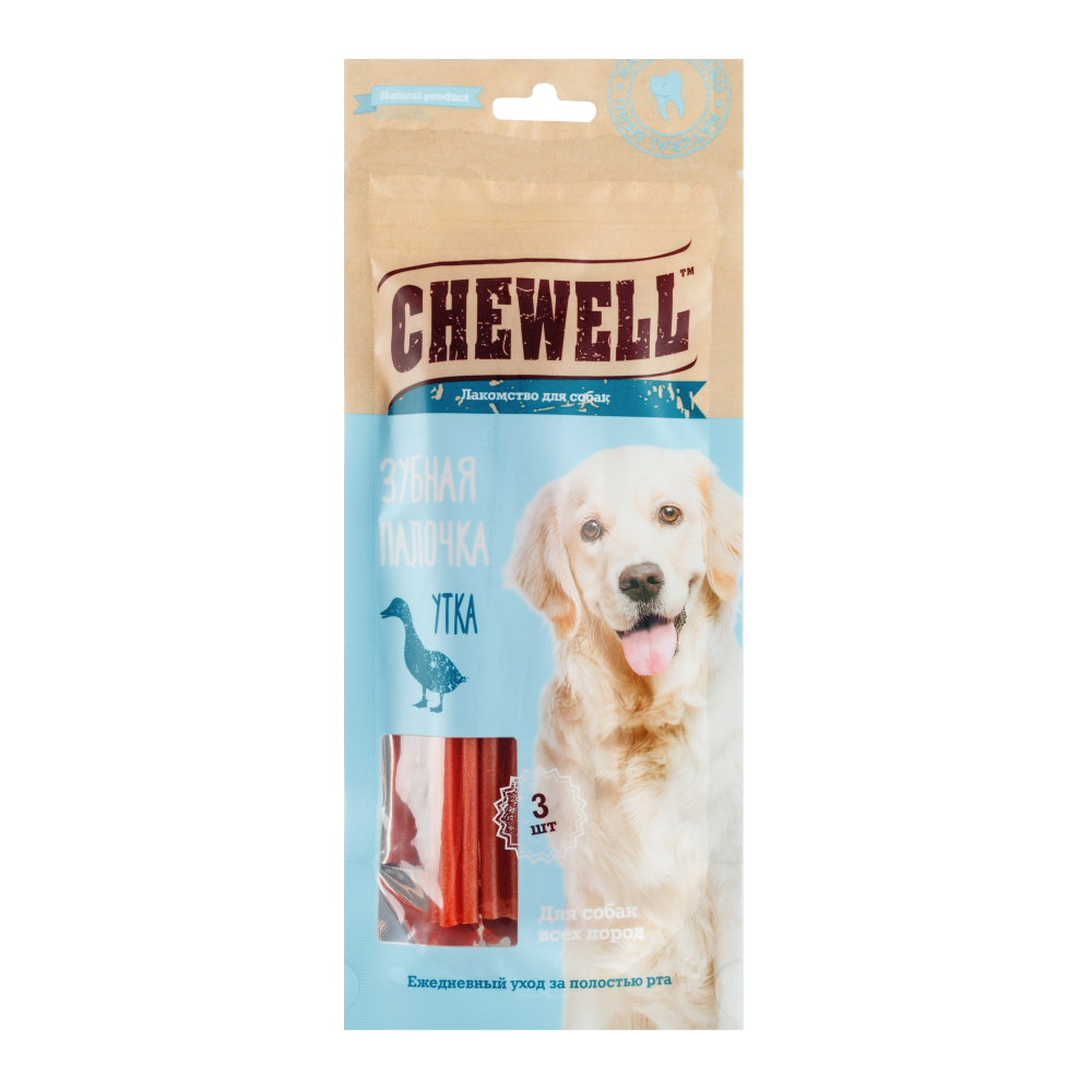 Chewell Лакомство для собак всех пород Дентал, со вкусом утки, 3 шт.